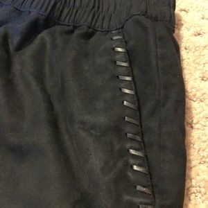 Faux Suede Black Shorts